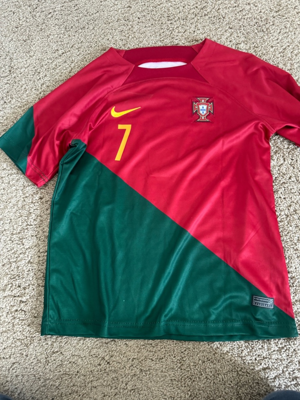 Nike Portugal Kids Soccer Jersey in Red, Green & Yellow
